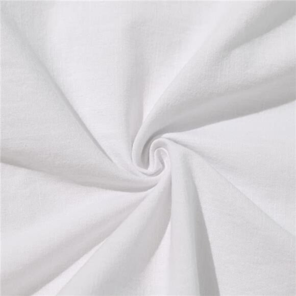 Mens Casual Long Sleeve Cotton Linen Shirts Buttons Down Solid Plain Roll-Up - Picture 6 of 7